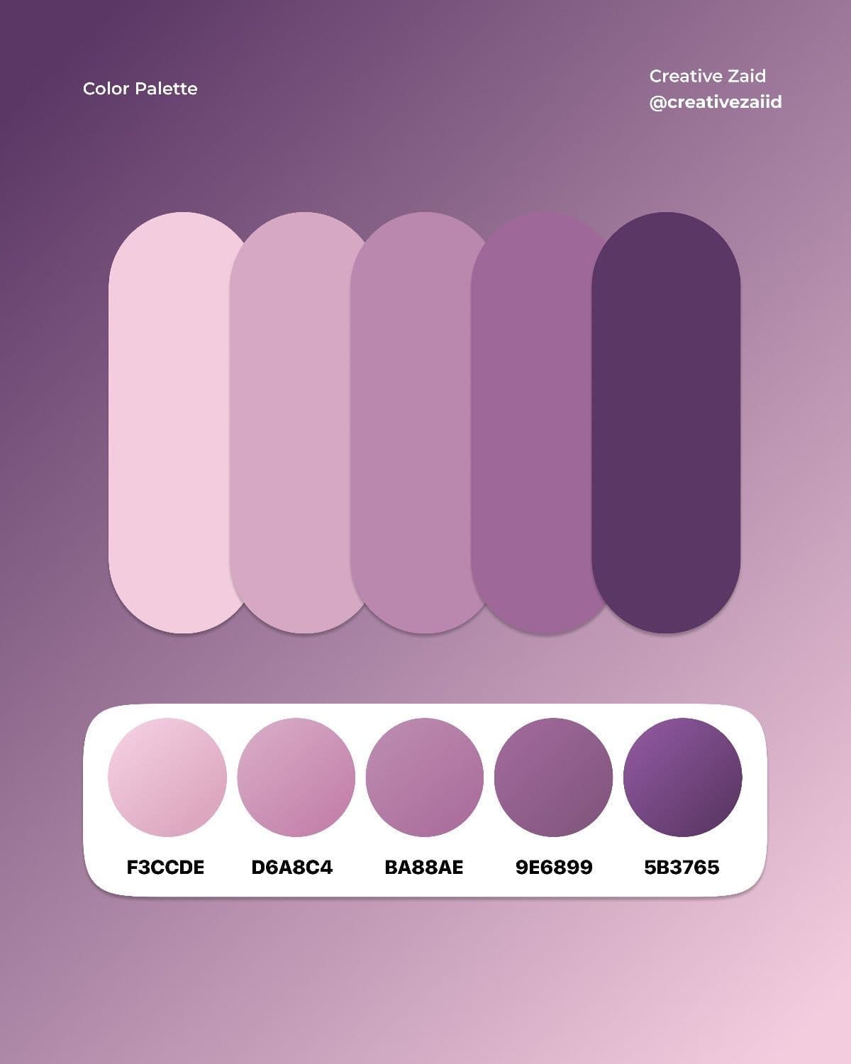 Referência de paleta de cores Amelise — Rosa Lisse e Roxo Âme